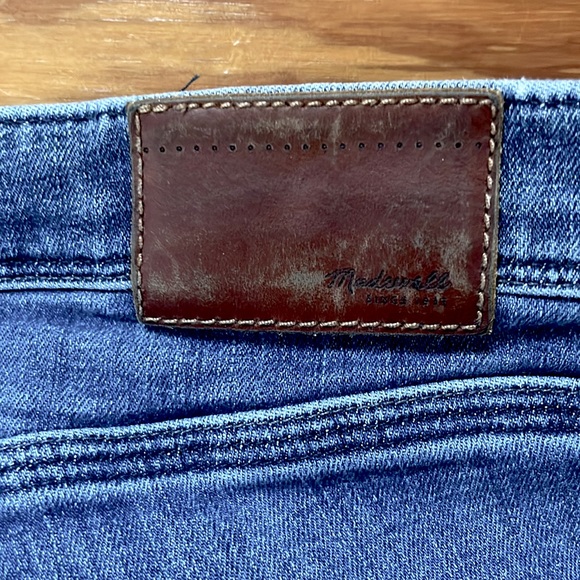 Madewell Medium Wash Rail Straight Leg Mid Rise Whiskered Jeans 28x34 - Picture 6 of 6